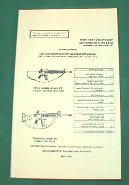 M16A2 & M4 US Military Technical Manual TM9-1005-319-23&P