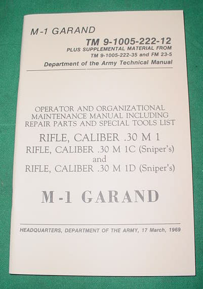 Booklet US M1 Garand TM 9-1005-222-12 - Click Image to Close